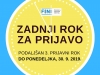 Podaljšan 3. prijavni rok